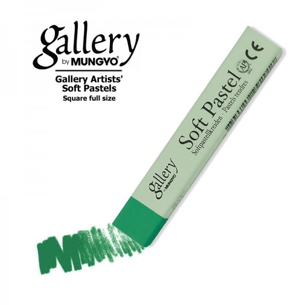 Сухая пастель мягкая профессиональная квадратная, MUNGYO Gallery цвет № 026 темный фталевый зеленый