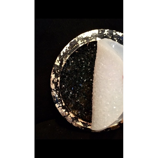 NEW! Текстурный молд - пластина "Resin Druzy mold" (сияние кристаллов), d - 9 см, арт. rez_dr_mold_m