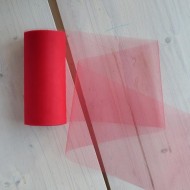 Фатин однотонный, цвет: красный, длина 15 см х 100 см