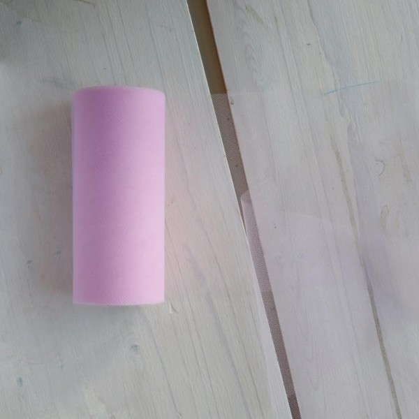 Фатин однотонный, цвет: розовый, длина 15 см х 100 см