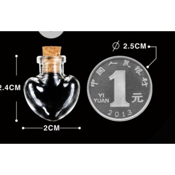 Стеклянная бутылочка с пробкой "Сердце" 24х20 мм