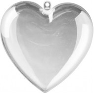 Сердце прозрачное акриловое - заготовка для творчества, размер 65 * 63 * 37 мм